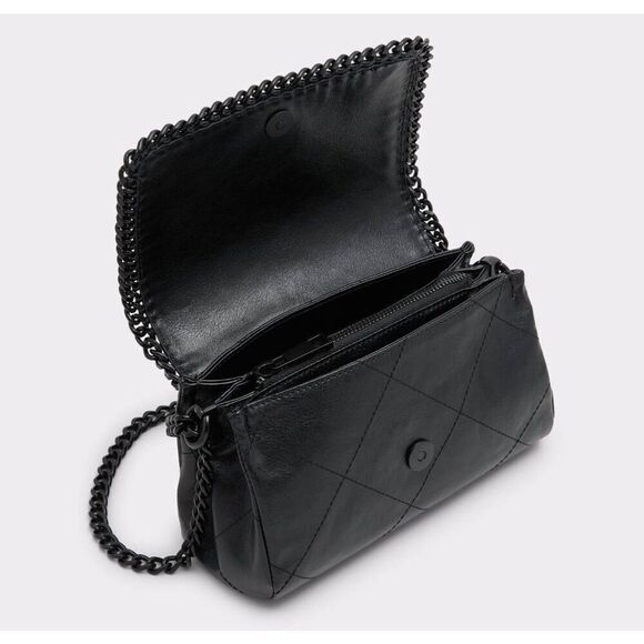 NWT~ALDO Black Kayleyyx Chain Accent Rock Inspired Shoulder/Crossbody Handbag - Picture 8 of 11